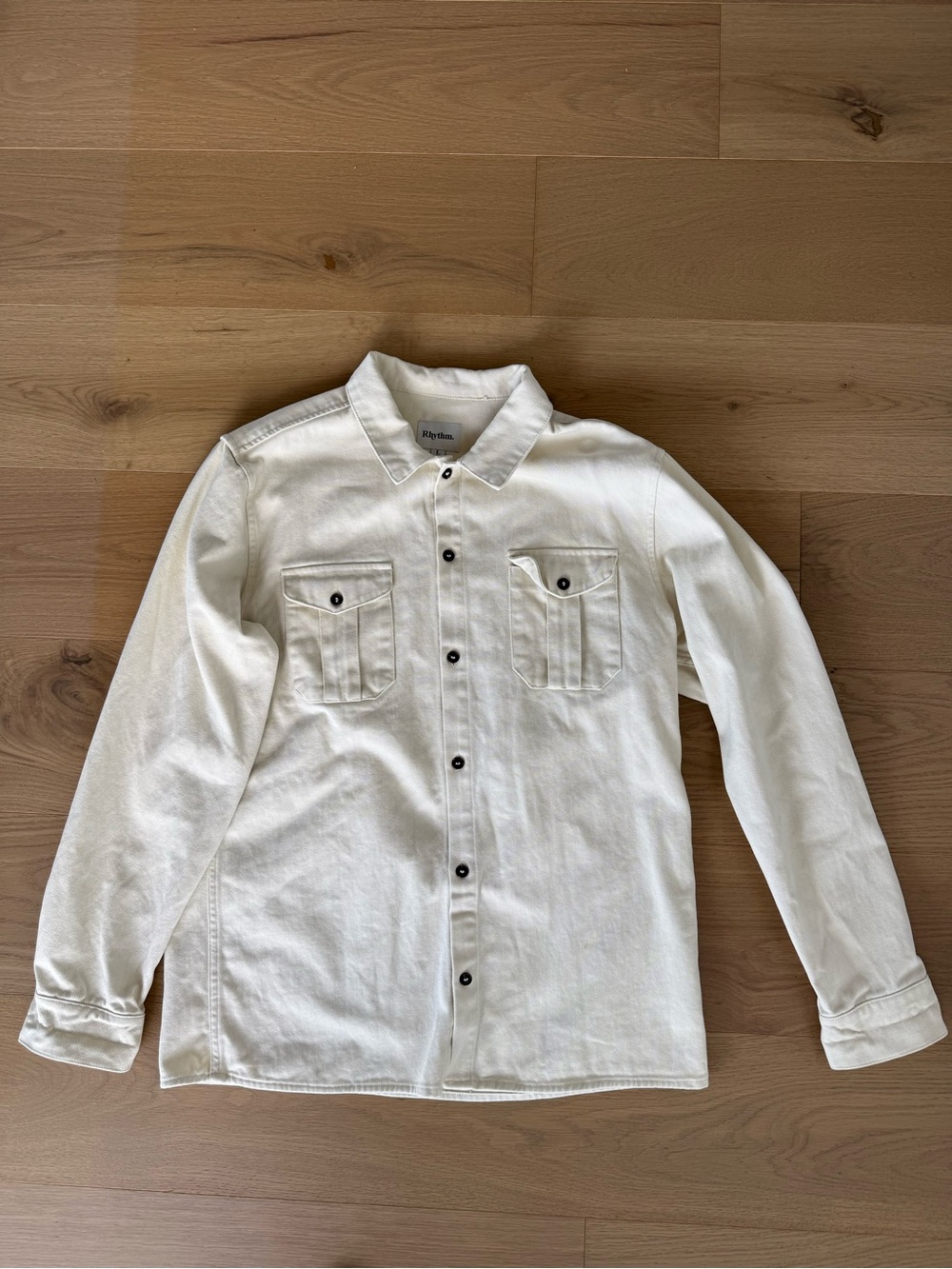 Rhythm. Men's Cotton Off-White Button-down Shirt